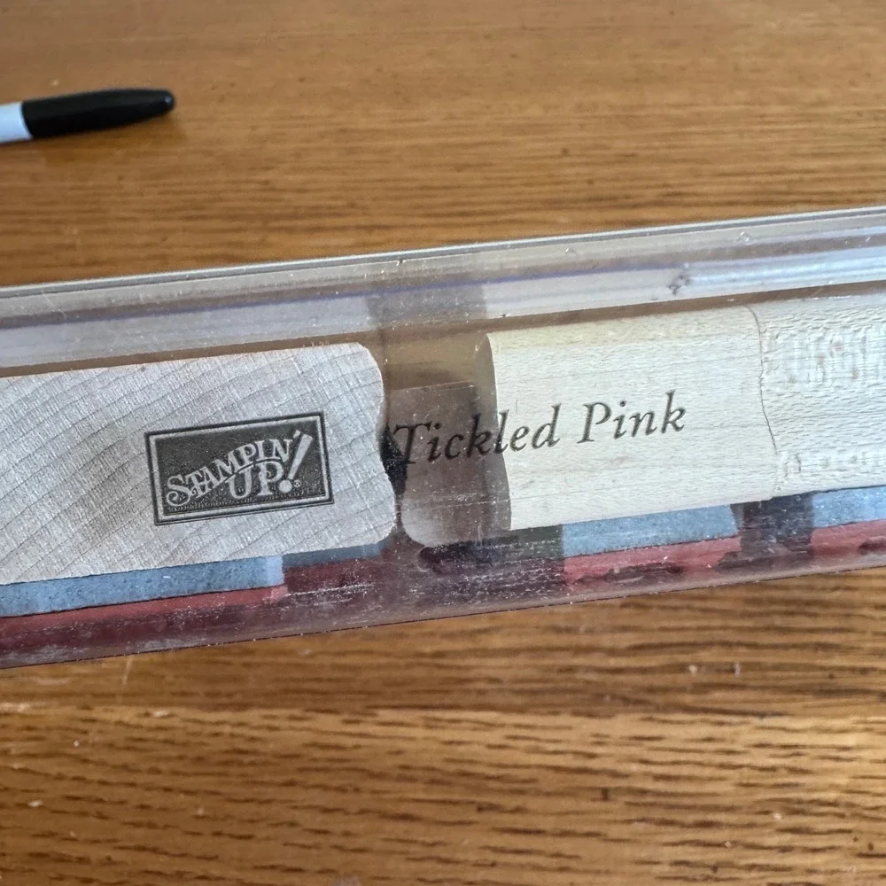Stampin Up Tickled Pink Wood Mounted Rubber Stamp‎ Set Flamingo 2002 Set of 6